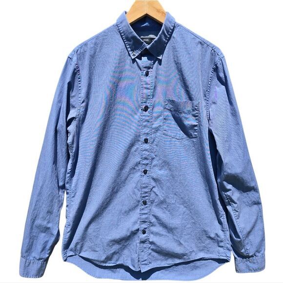 Vince Men's Blue Chest Pocket Collared Button Down Long Sleeve Shirt Size M‎ - Picture 1 of 11